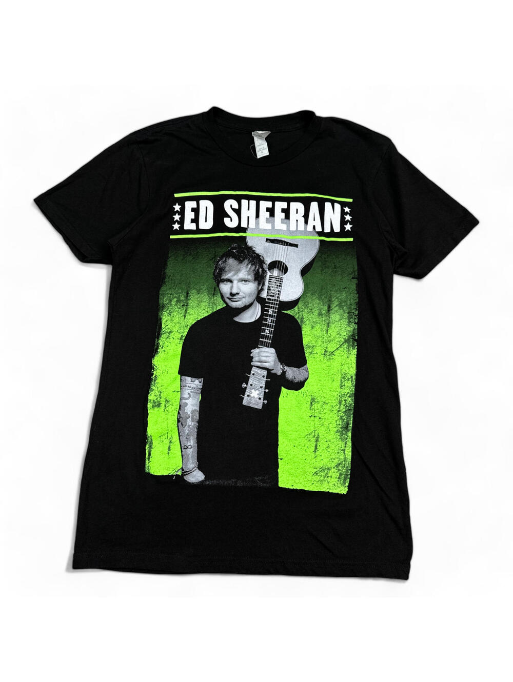 Ed Sheeran Concert Tour T Shirt Adult Size Small Black Green Double Sided Band